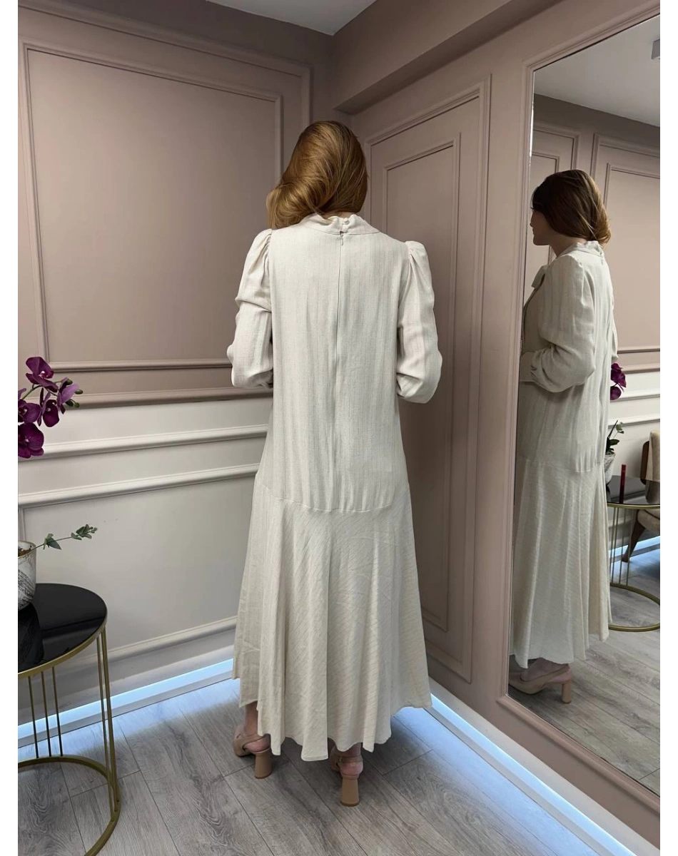 Venöve 25SSELB0009 Krem Bella Elbise