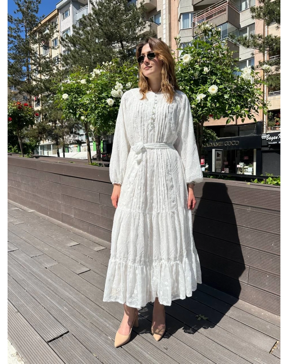 Venöve 25SSELB0013 Beyaz Luther Elbise