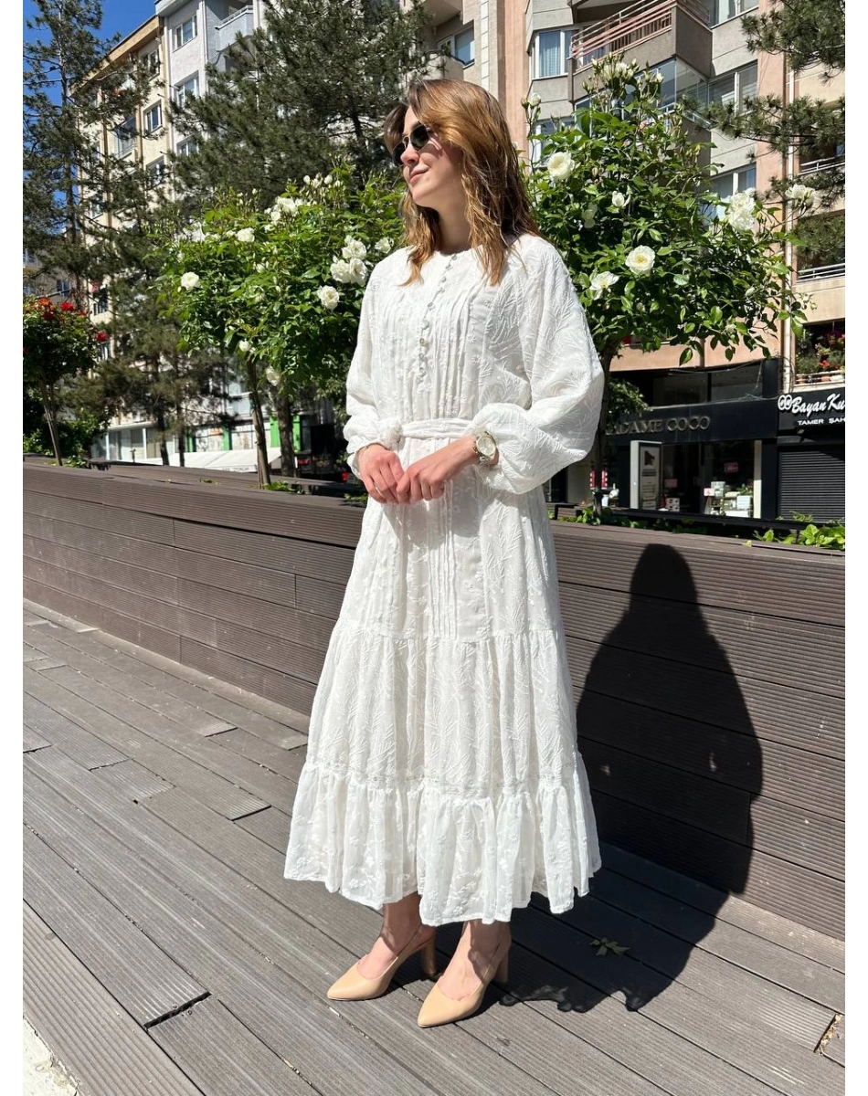 Venöve 25SSELB0013 Beyaz Luther Elbise