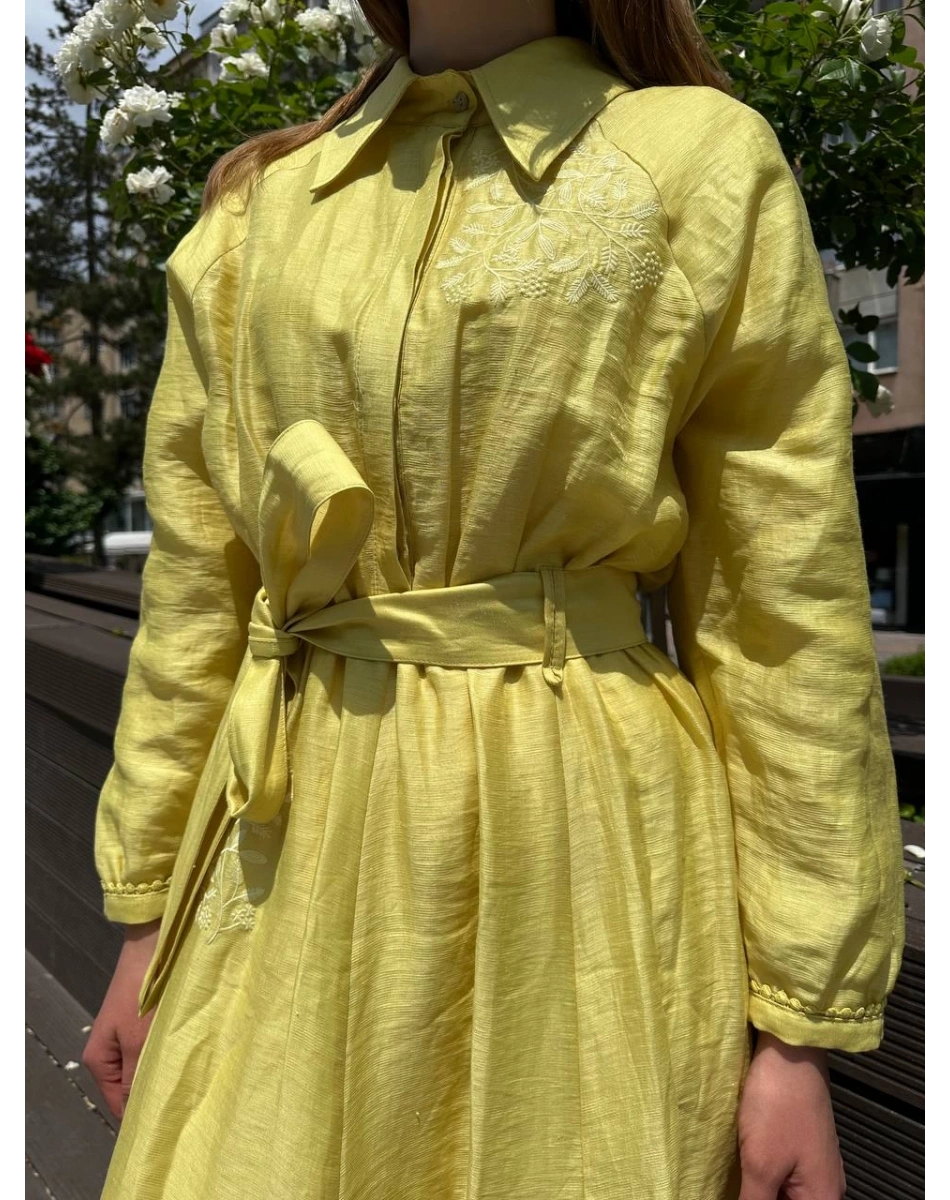 Venöve 25SSELB0028 Sarı Lily Elbise