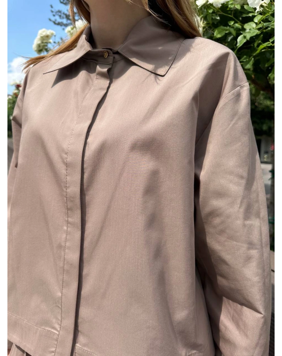 Venöve 25SSGOM0014 Kahverengi Brandi Gömlek