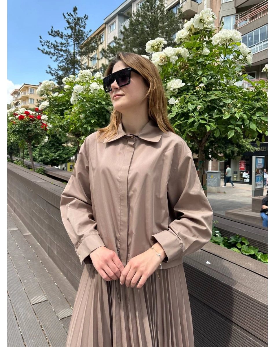 Venöve 25SSGOM0014 Kahverengi Brandi Gömlek