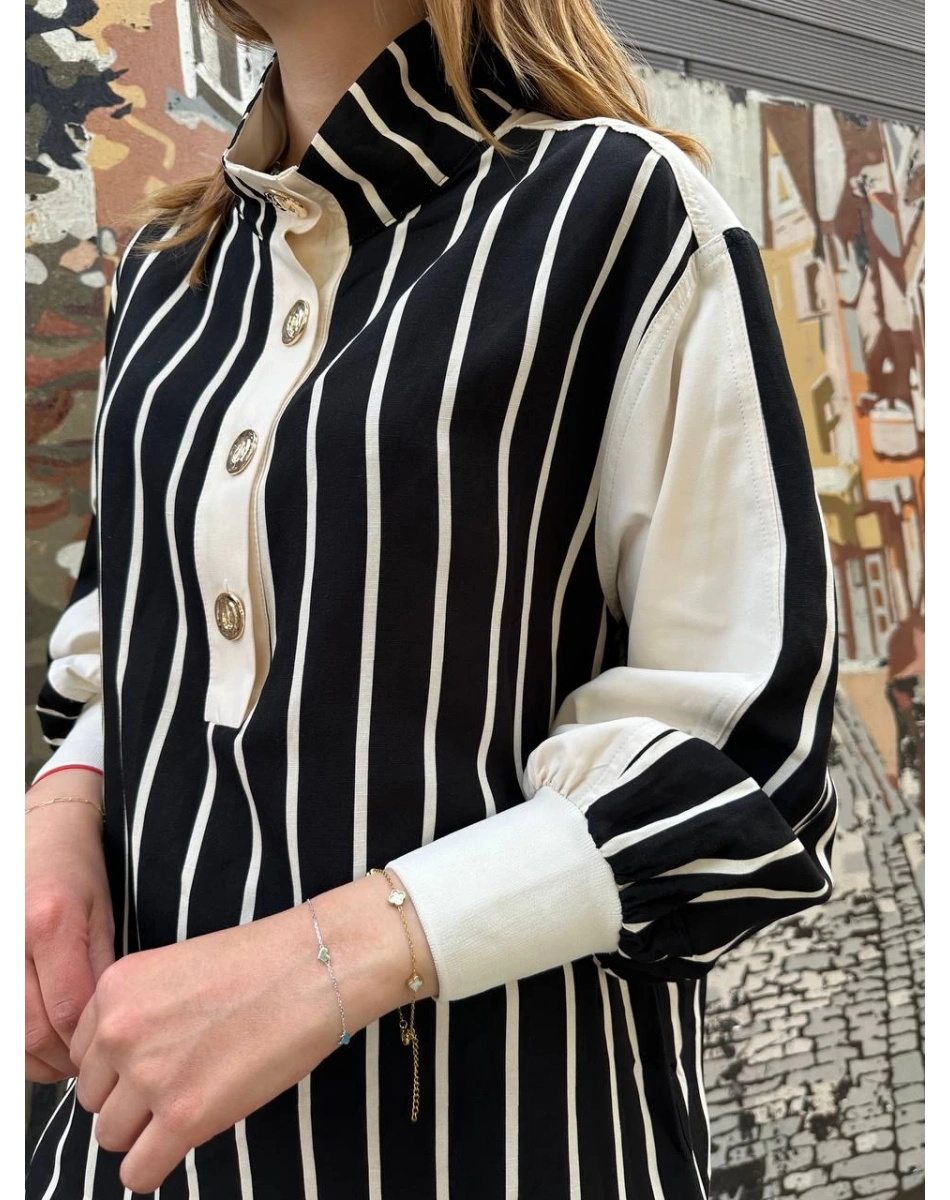 Venöve 25SSGOM0016 Çizgili Larah Gömlek