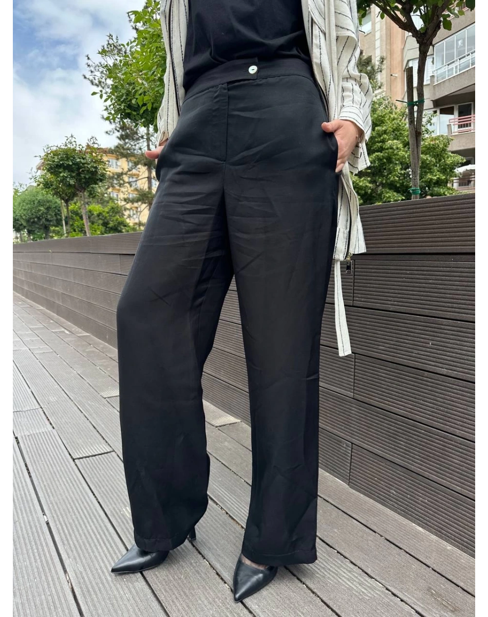 Venöve 25SSPNT0022 Siyah İndia Pantolon