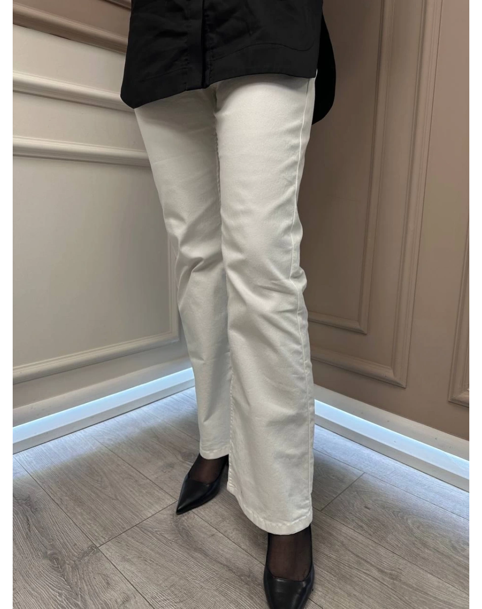 Venöve 25SSPNT0024 Beyaz Violet Pantolon