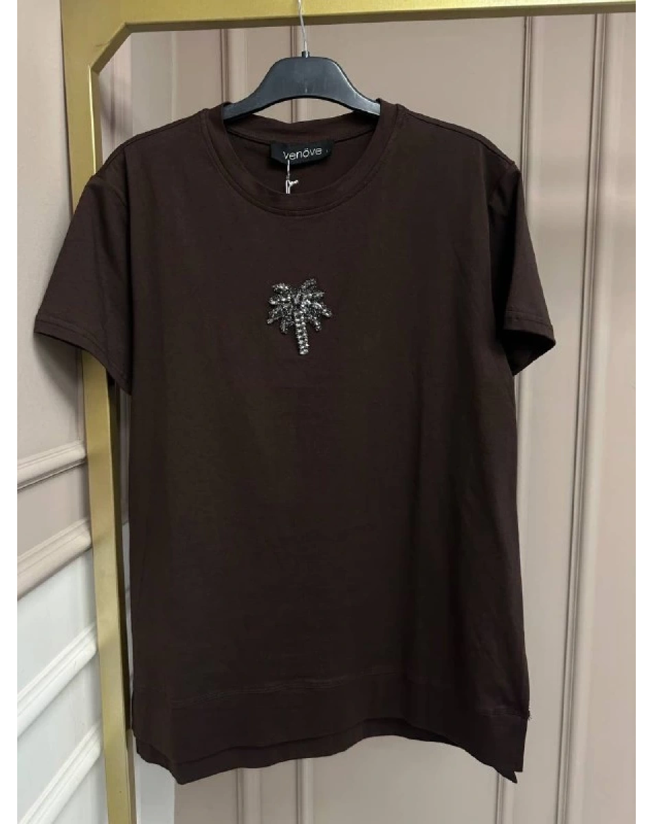 Venöve 25SSTSH0001 Kahverengi Lola Tişört