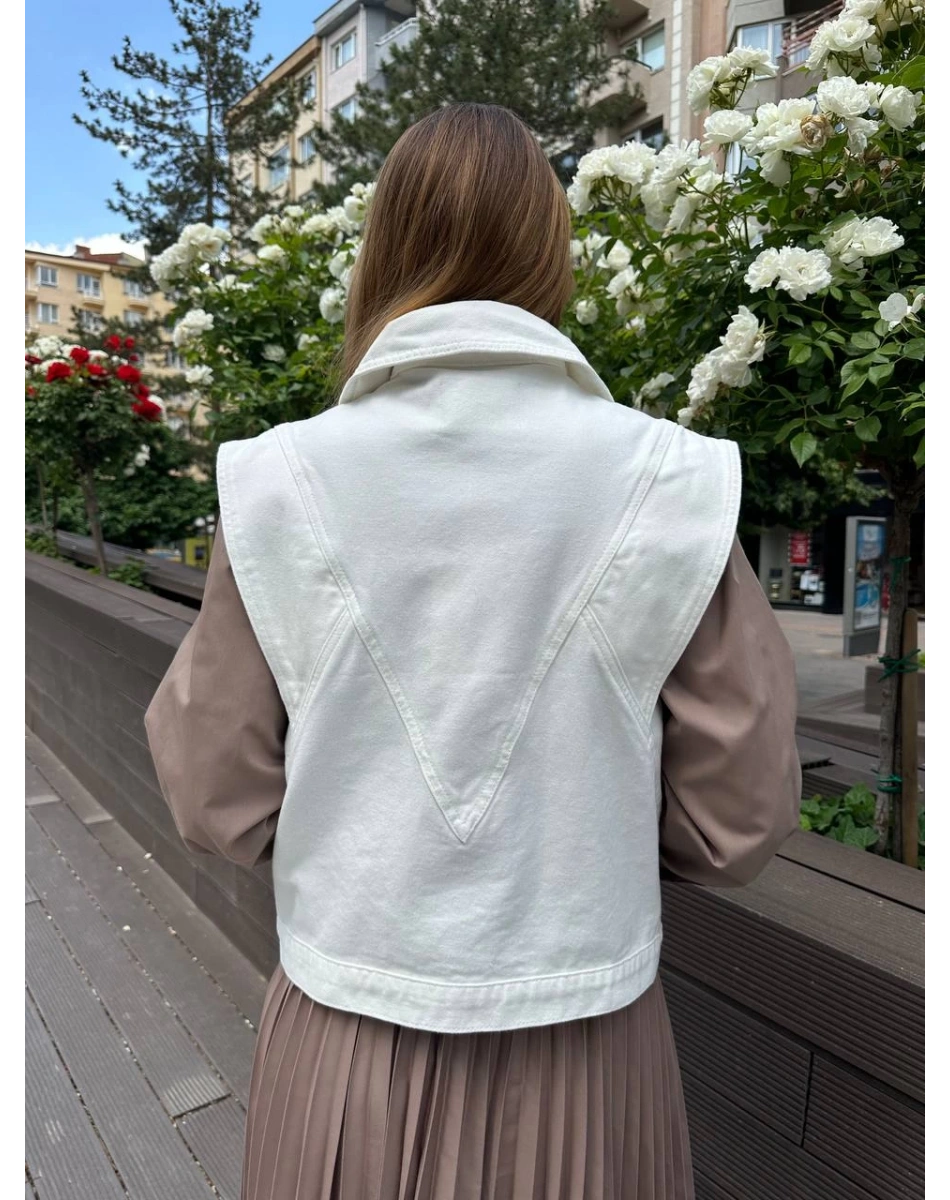 Venöve 25SSYLK0001 Beyaz Fiona Yelek