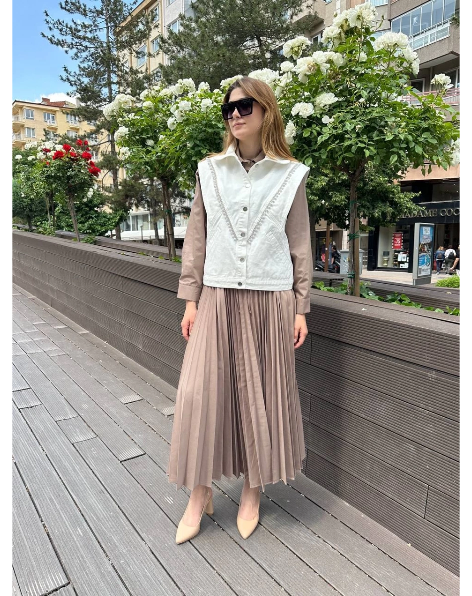 Venöve 25SSYLK0001 Beyaz Fiona Yelek