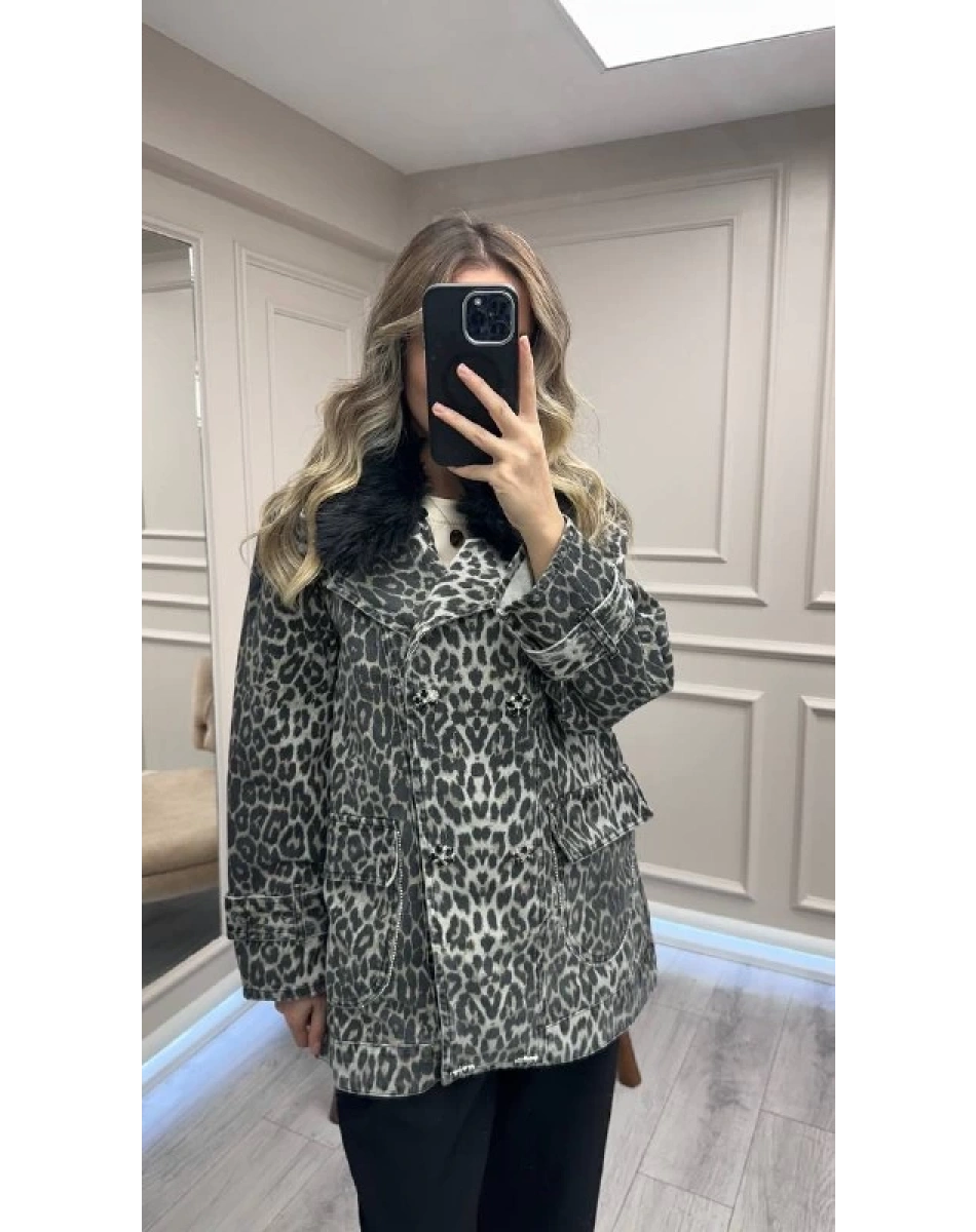 Venöve 26FWCEK0006 Leopar Alvin Ceket