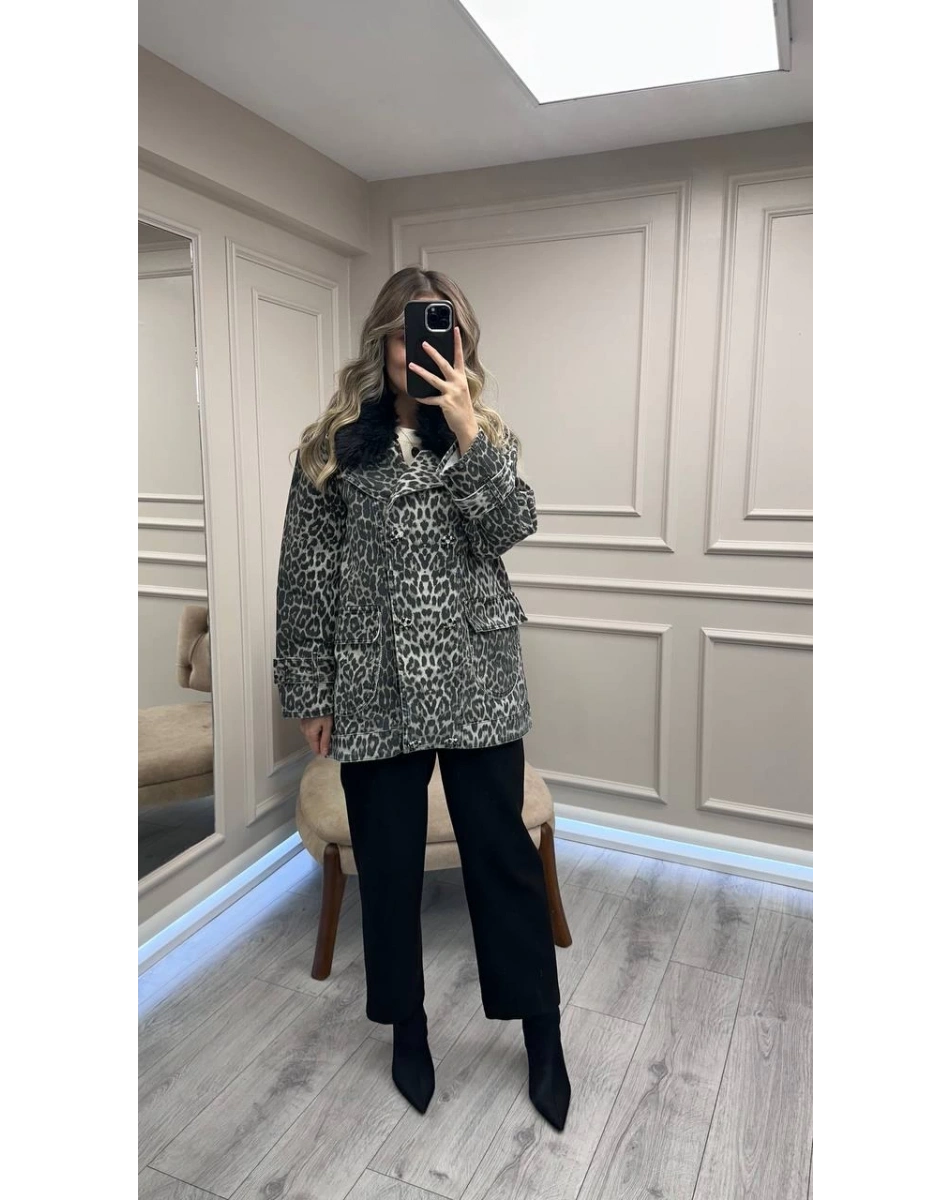 Venöve 26FWCEK0006 Leopar Alvin Ceket