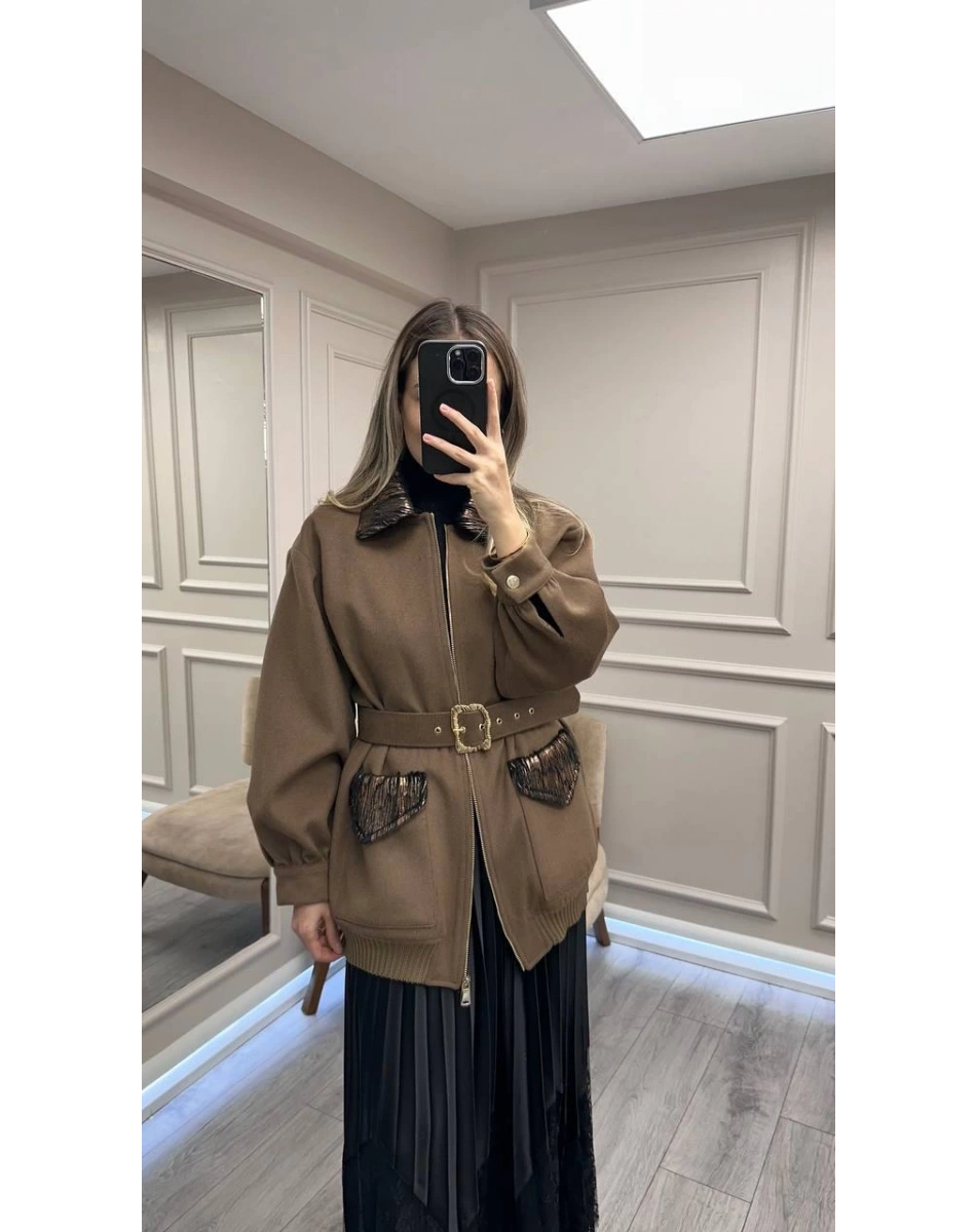 Venöve 26FWCEK0013 Bej Borry Ceket