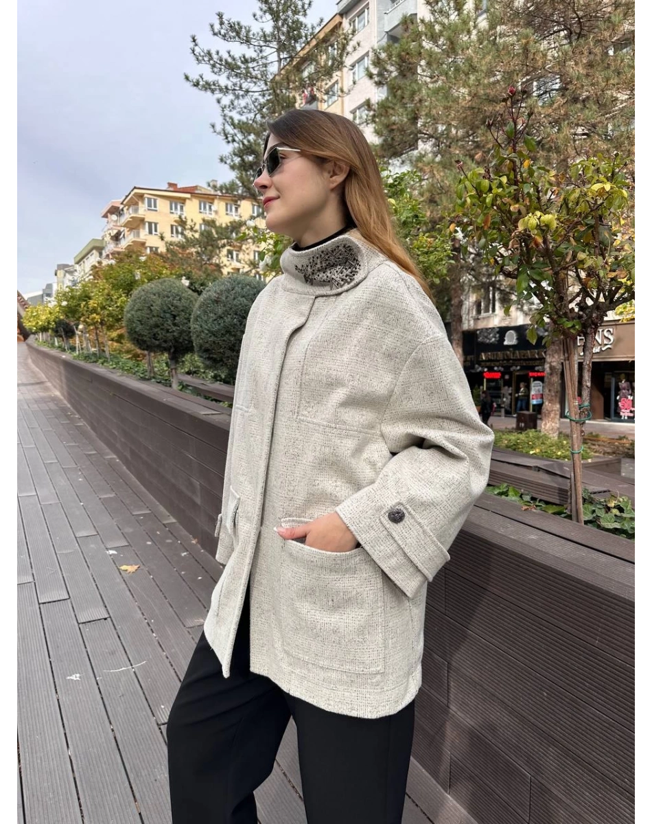 Venöve 26FWCEK0023 Krem Rune Ceket