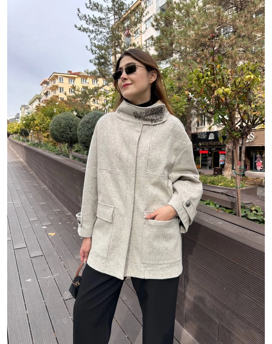 Venöve 26FWCEK0023 Krem Rune Ceket