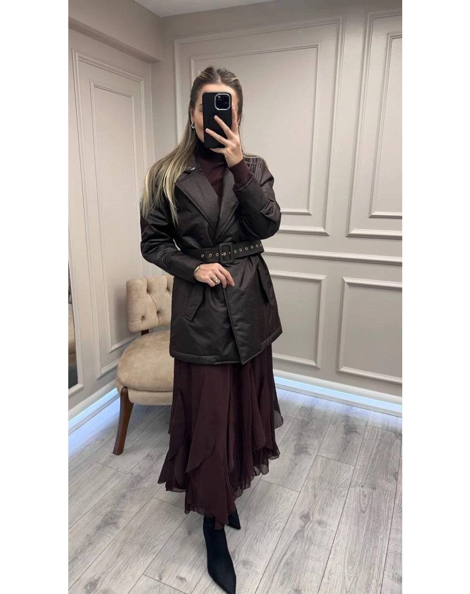 Venöve 26FWCEK0038 Kahverengi Nils Ceket