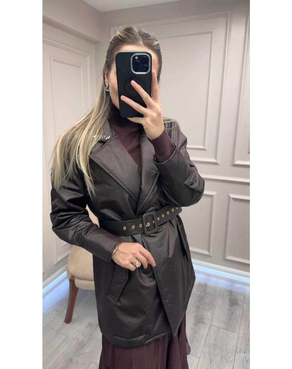 Venöve 26FWCEK0038 Kahverengi Nils Ceket