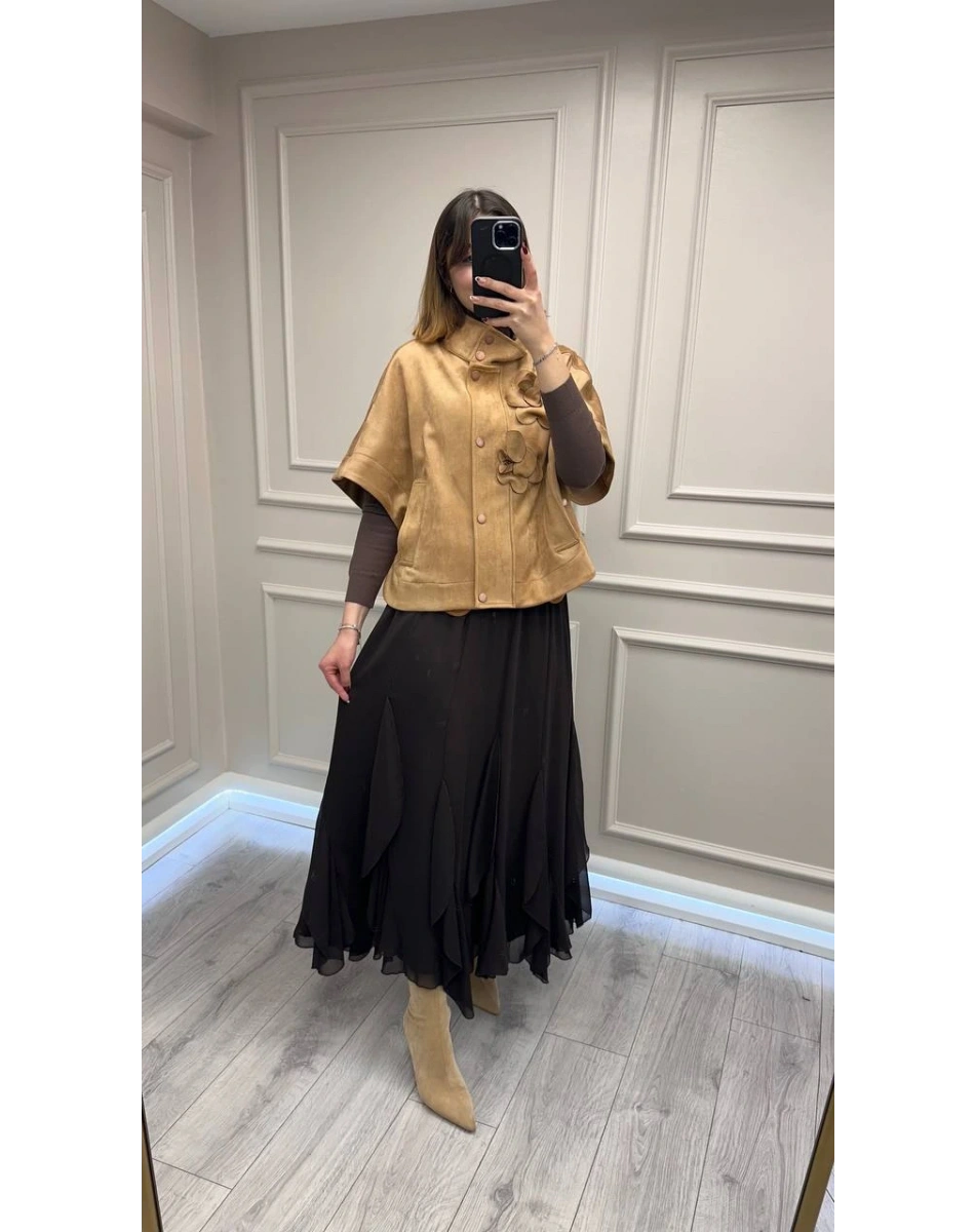 Venöve 26FWCEK0048 Camel Balanca Ceket