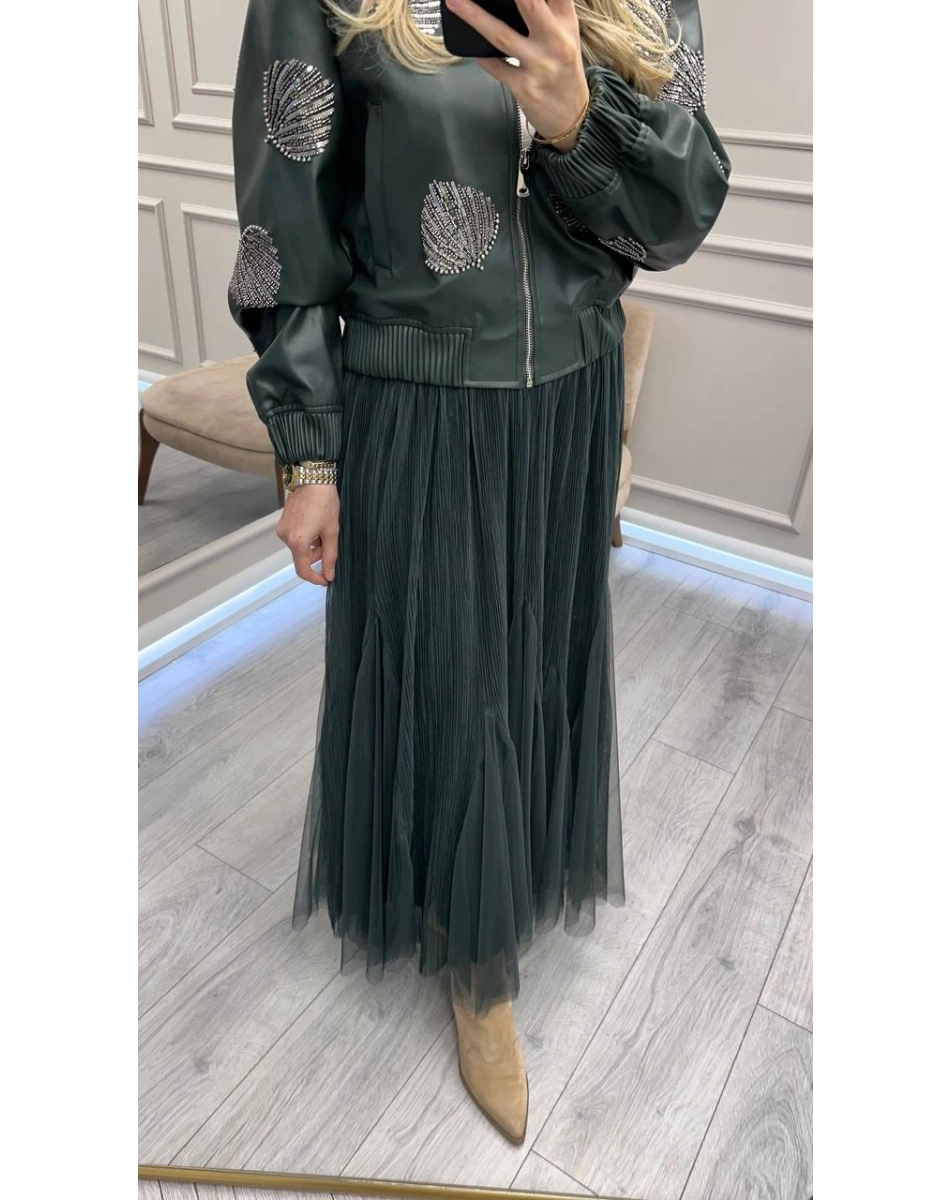 Venöve 26FWETE0006 Yeşil Finn Etek