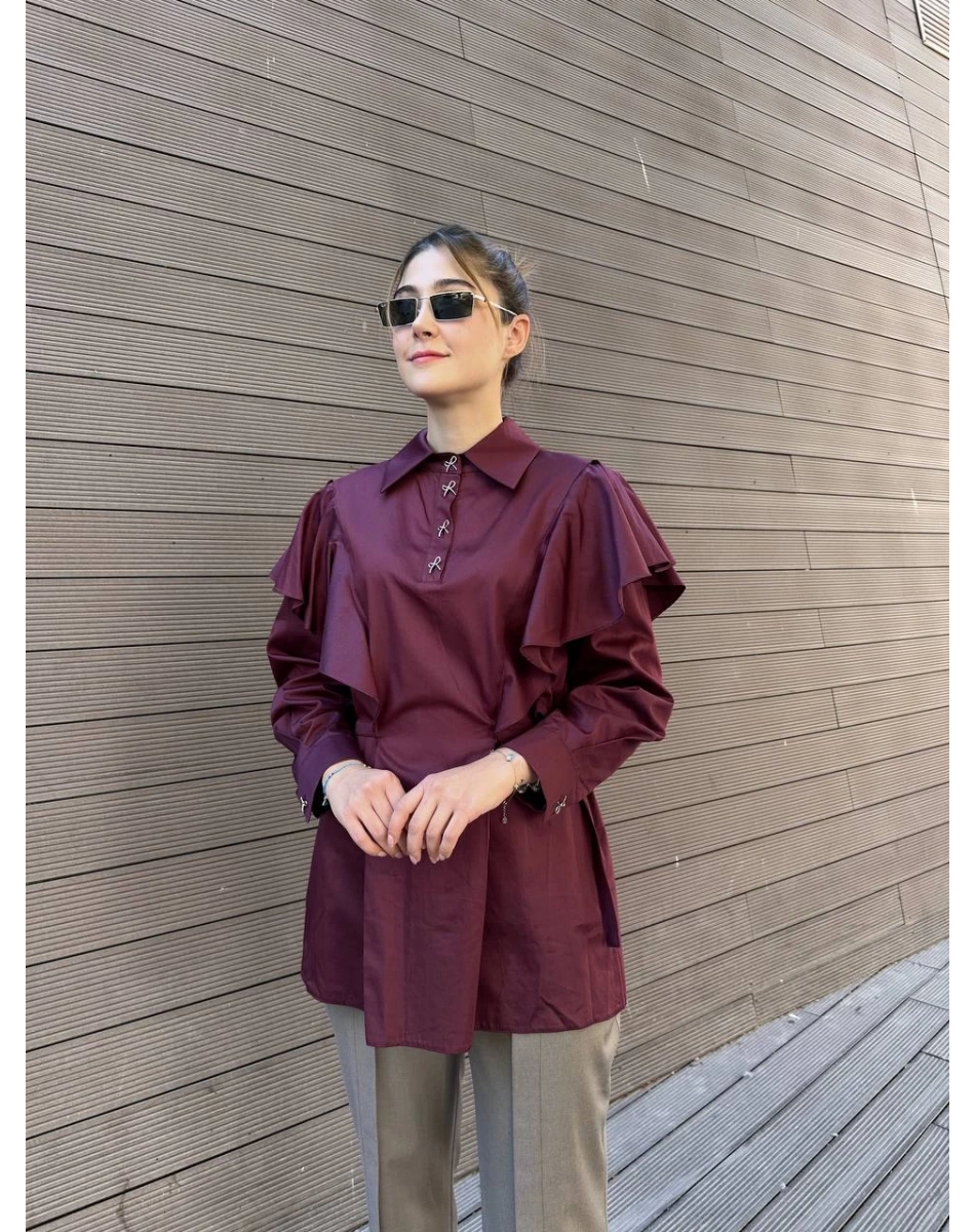 Venöve 26FWGOM0007 Bordo Danny Gömlek