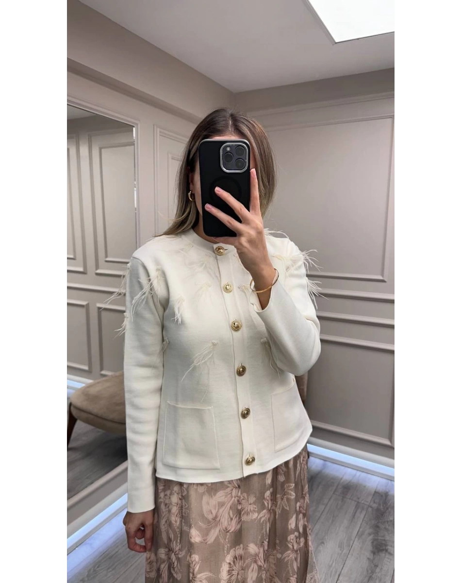 Venöve 26FWHRK0006 Ekru Misa Hırka