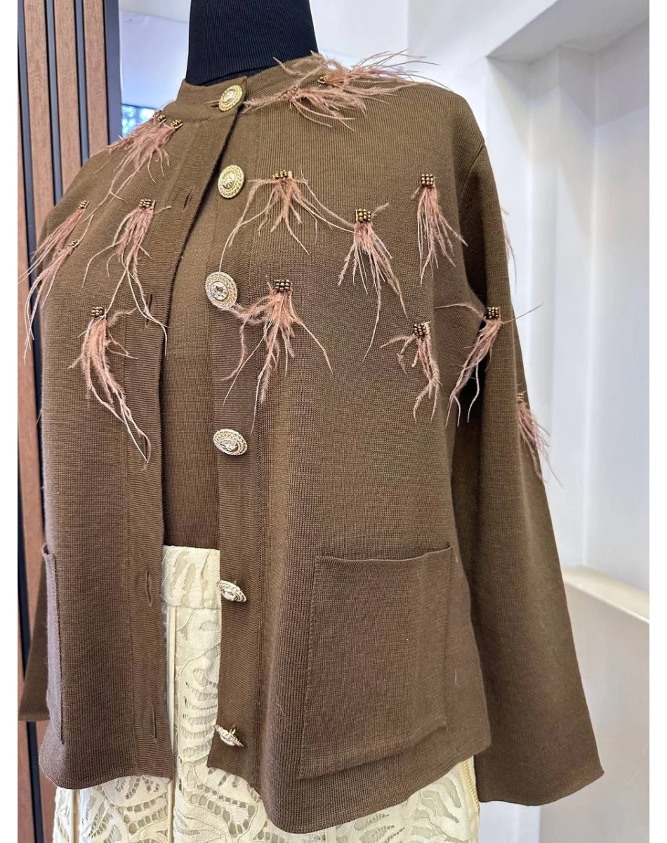 Venöve 26FWHRK0006 Kahverengi Misa Hırka