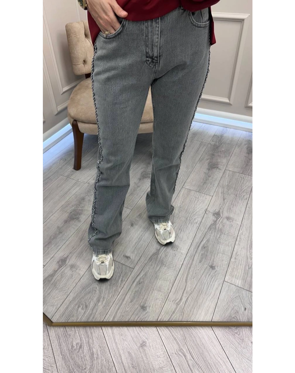 Venöve 26FWPNT0019 Gri Douglas Pantolon