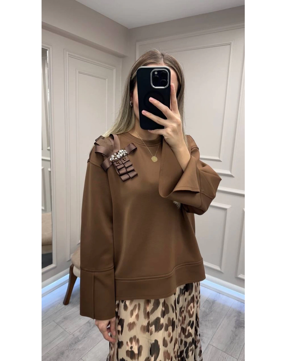 Venöve 26FWSWE0004 Kahverengi Darel Sweat