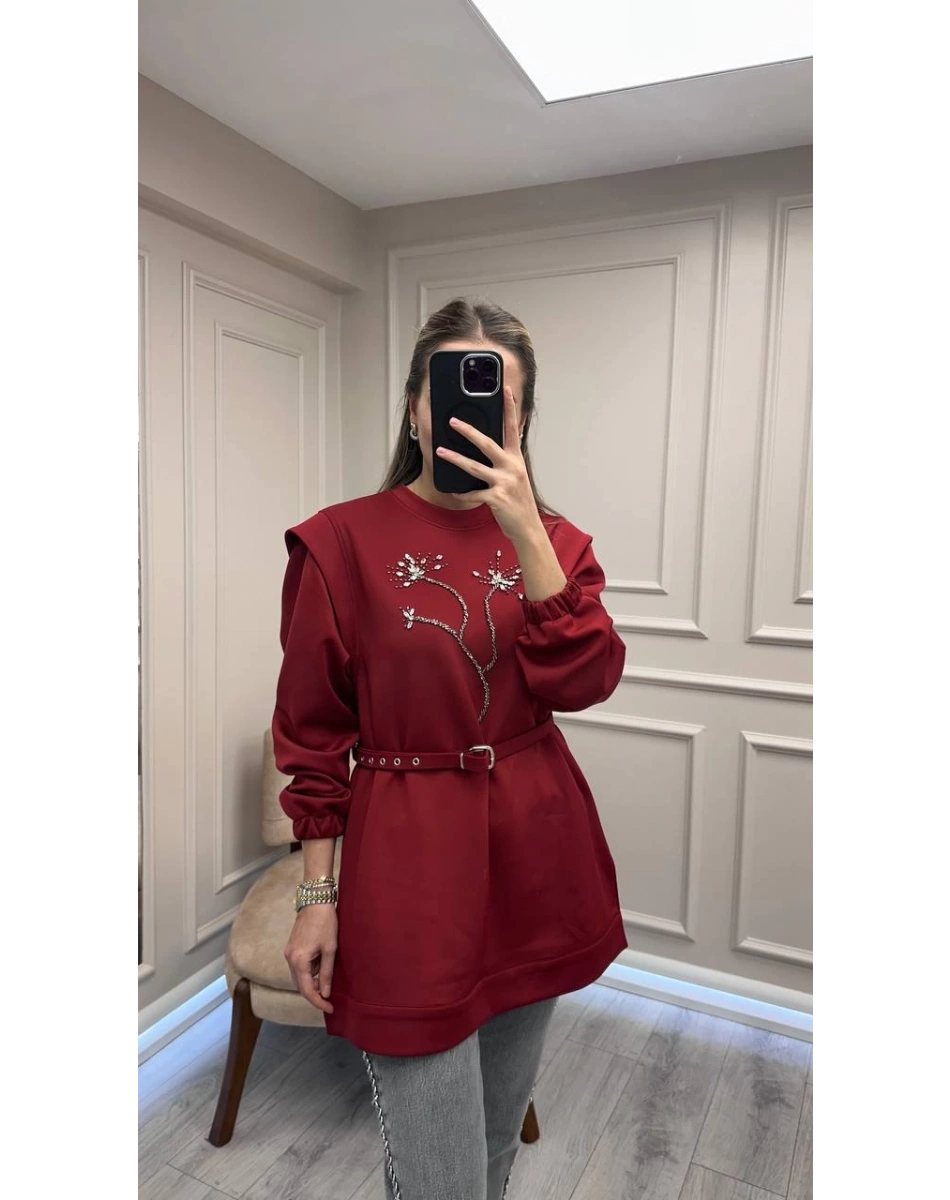 Venöve 26FWSWE0007 Kırmızı Oscar Sweat