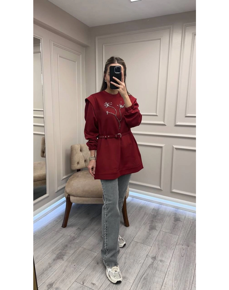 Venöve 26FWSWE0007 Kırmızı Oscar Sweat