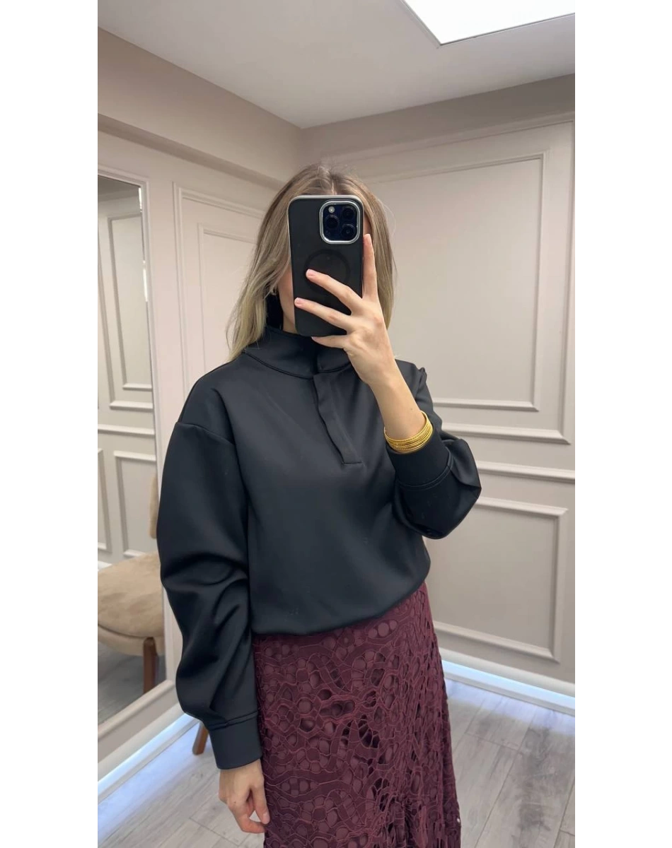 Venöve 26FWSWE0012 Siyah Mira Sweat