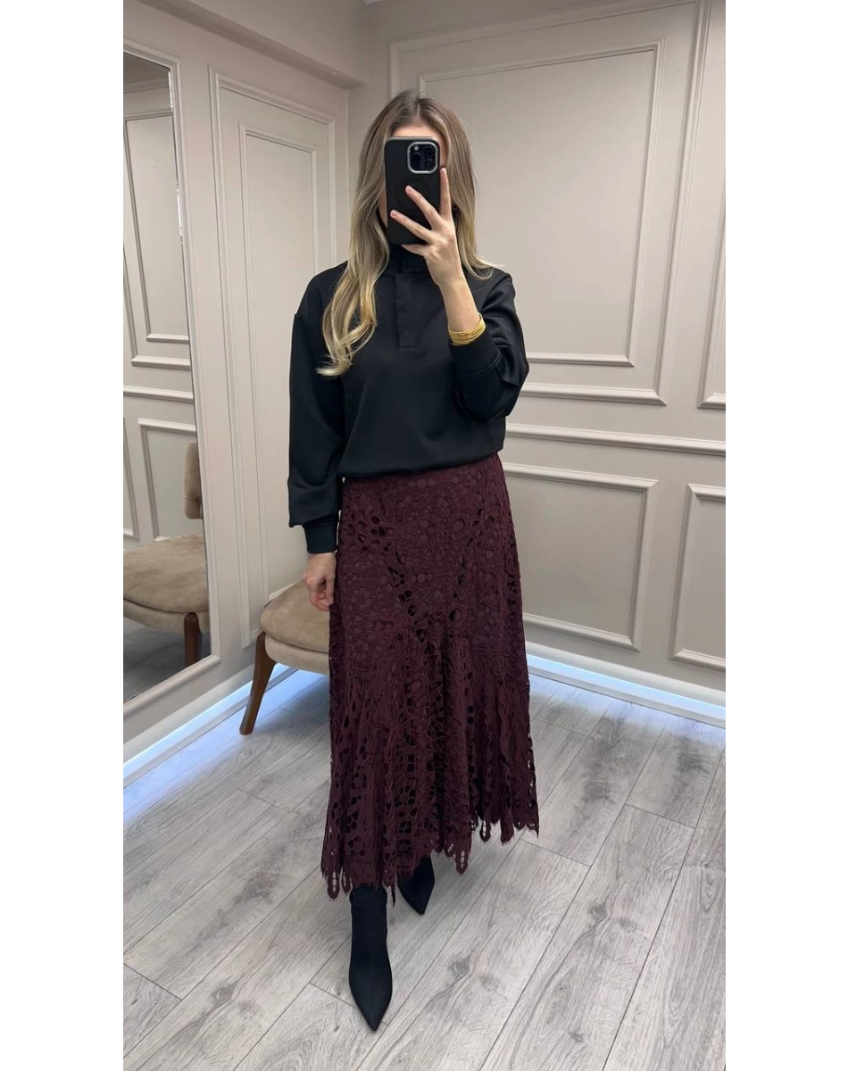 Venöve 26FWSWE0012 Siyah Mira Sweat