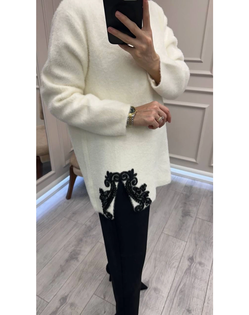 Venöve 26FWTRI0002 Beyaz Pera Triko