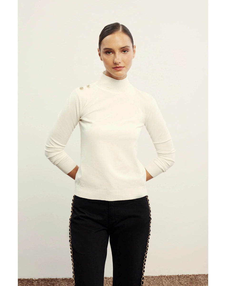 Venöve 26FWTRI0006 Ekru Pety Triko