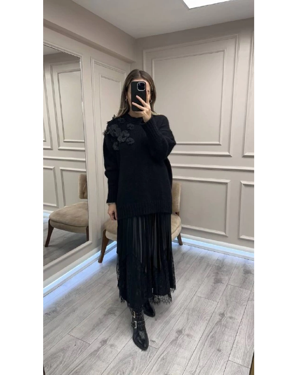 Venöve 26FWTRI0007 Siyah Lenora Triko