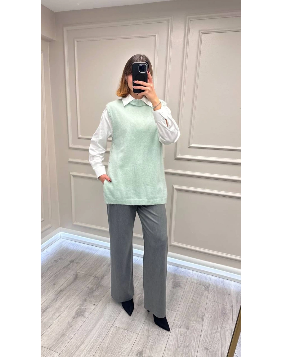 Venöve 26FWYLK0003 Mint Dove Yelek