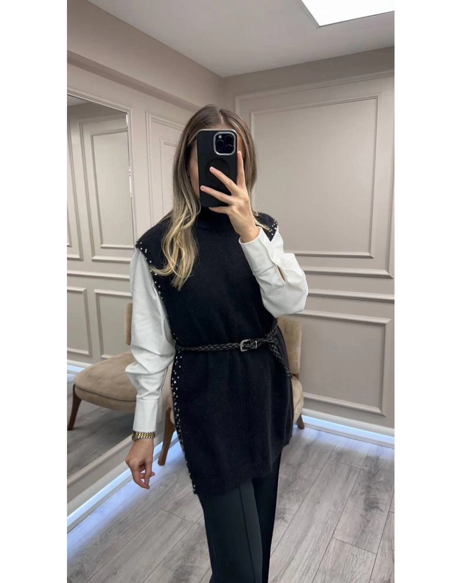 Venöve 26FWYLK0003 Siyah Dove Yelek