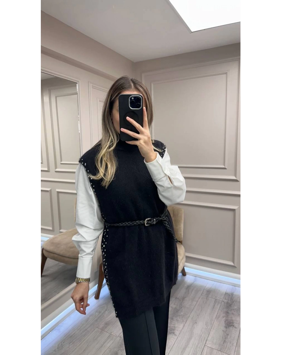 Venöve 26FWYLK0003 Siyah Dove Yelek