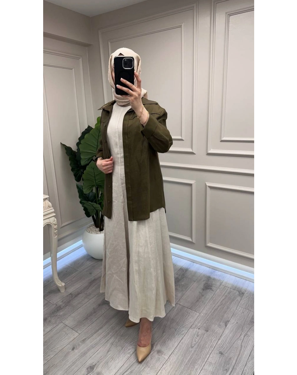 Venöve 26SSELB0025 Bej Reggıe Elbise