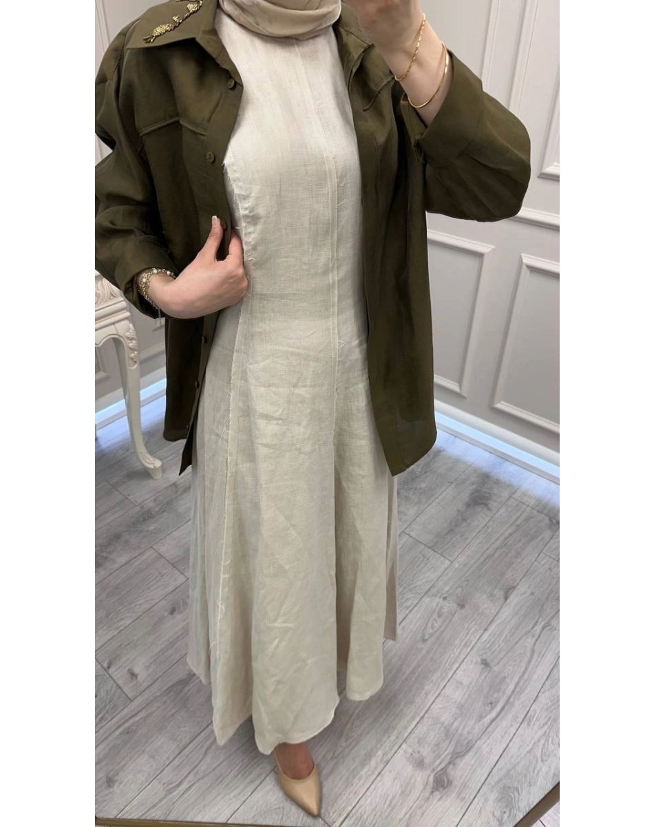 Venöve 26SSELB0025 Bej Reggıe Elbise