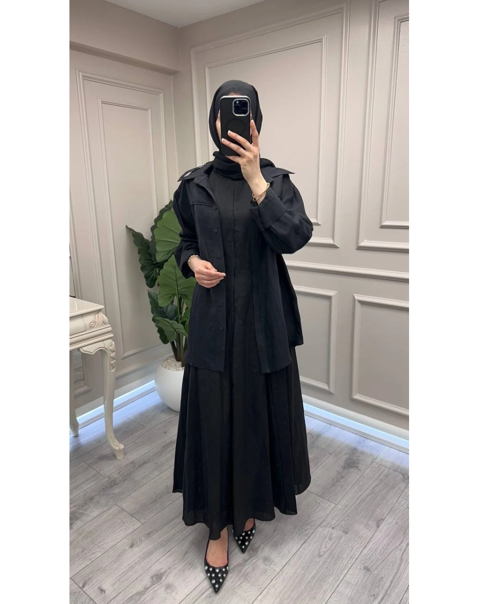 Venöve 26SSELB0025 Siyah Reggıe Elbise