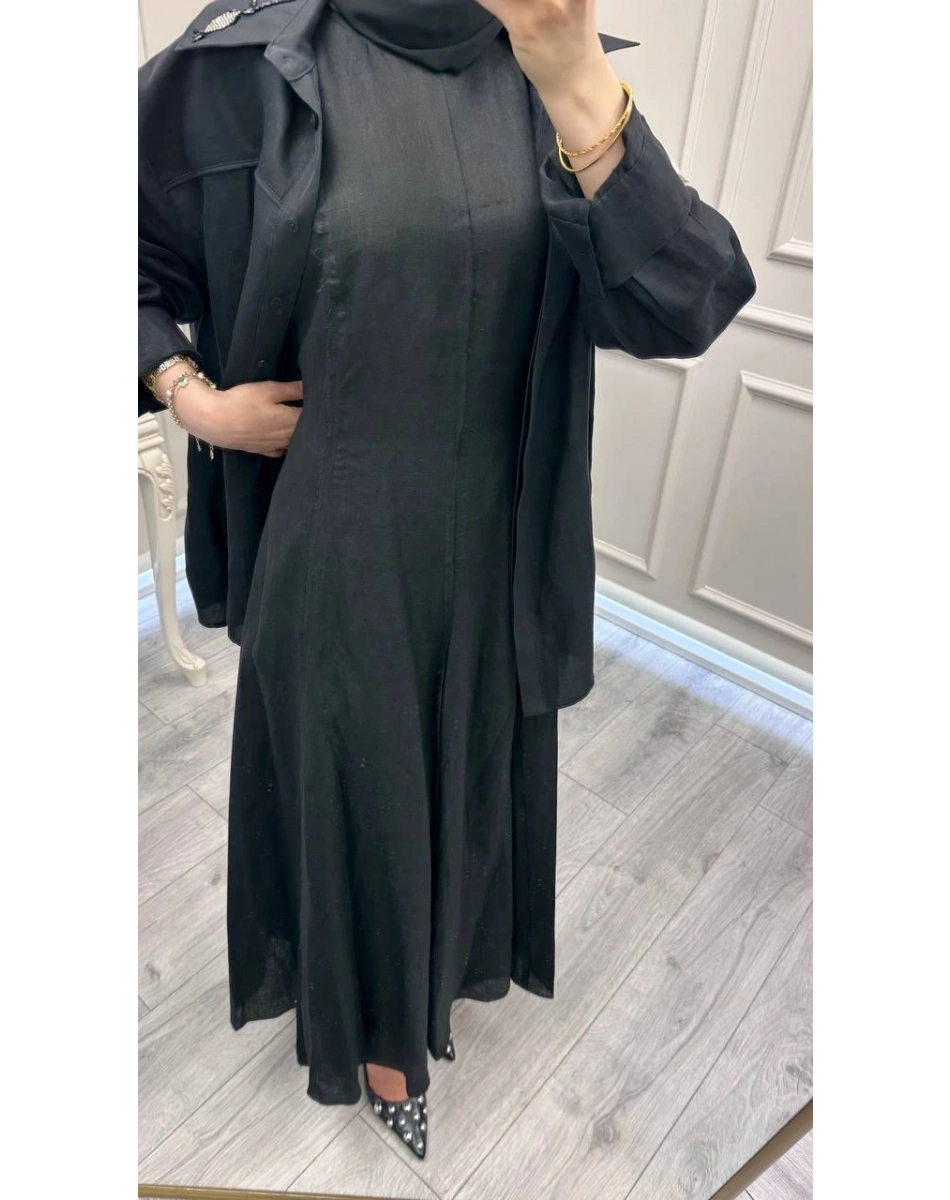 Venöve 26SSELB0025 Siyah Reggıe Elbise