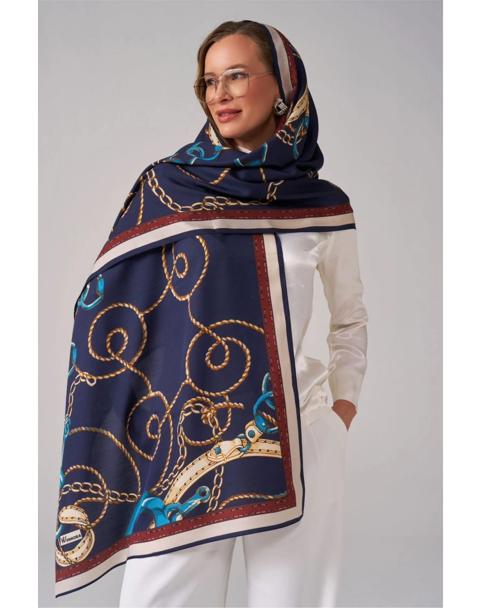 Wennora Lustre Morcivert Zincir Desenli Şal