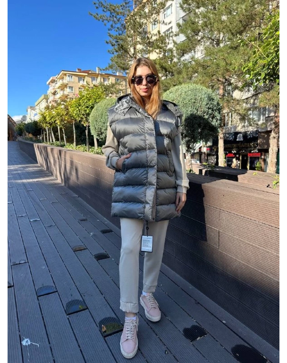 Womania 18280 Gri Rabat Yelek