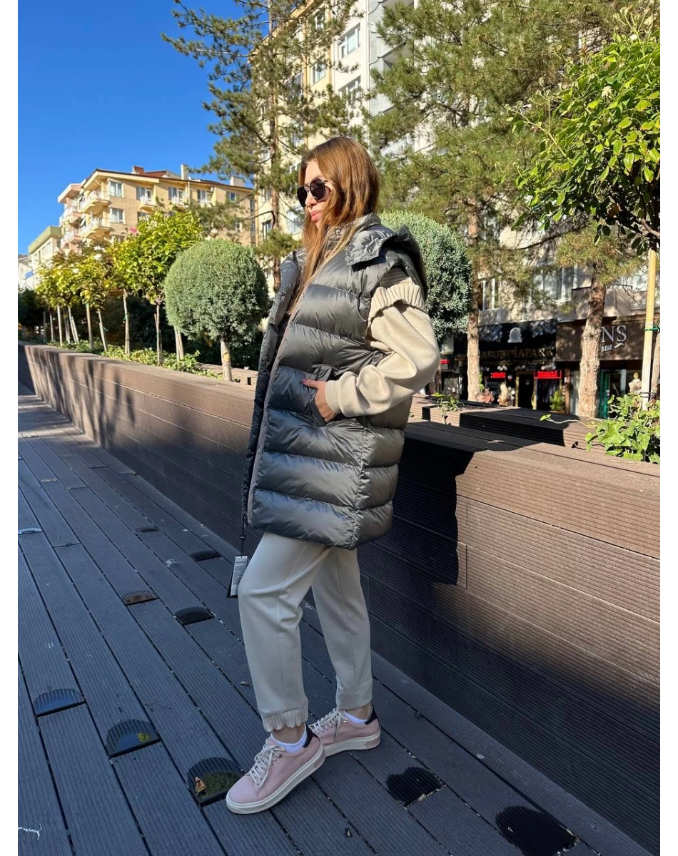 Womania 18280 Gri Rabat Yelek