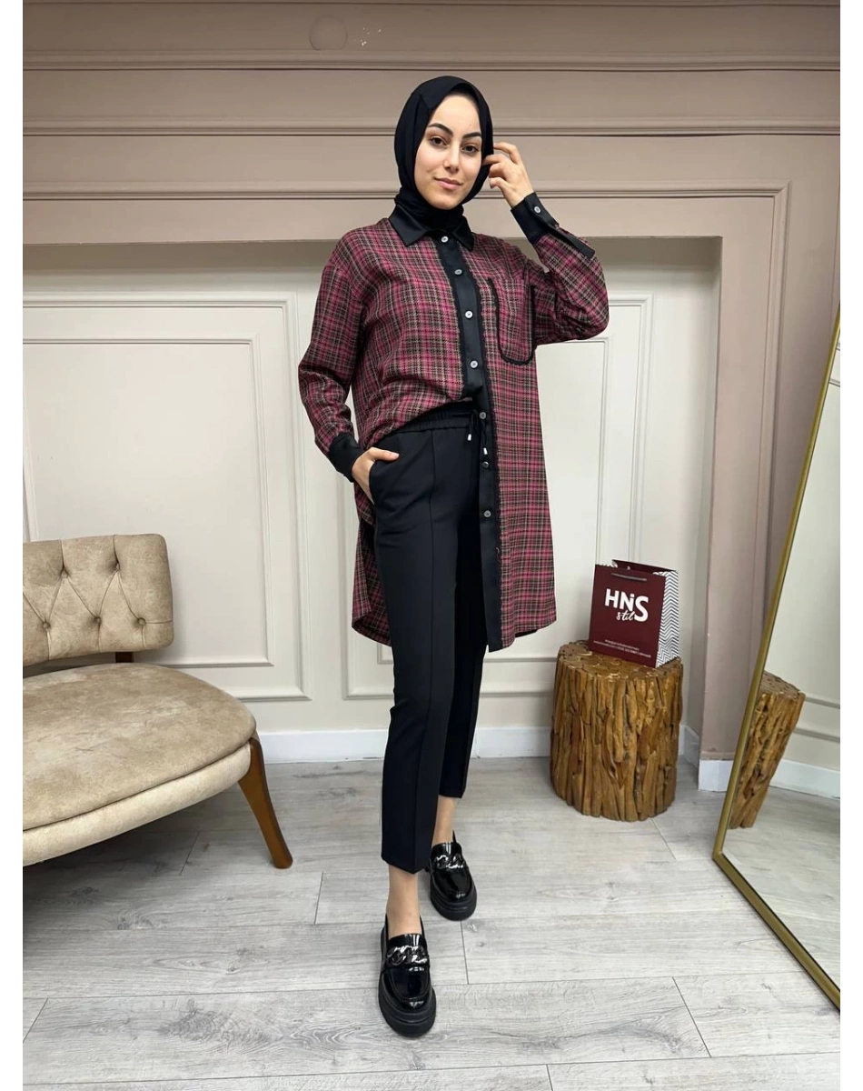 Yusuf Özdemir 23Y1360 Siyah Belden Bağlamalı Kumaş Pantolon