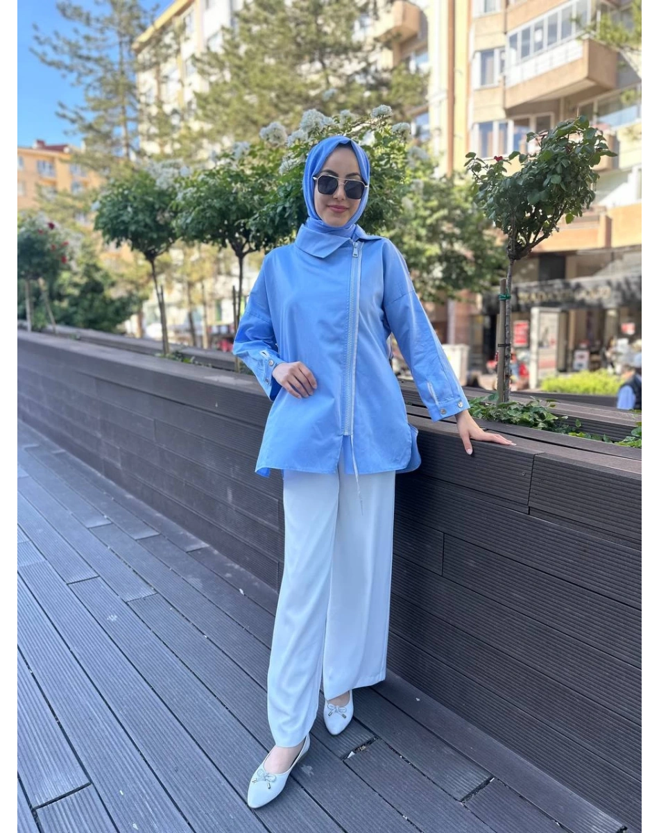 Yusuf Özdemir 24Y1109 Beyaz Bol Pantolon