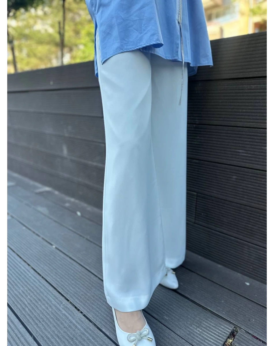 Yusuf Özdemir 24Y1109 Beyaz Bol Pantolon