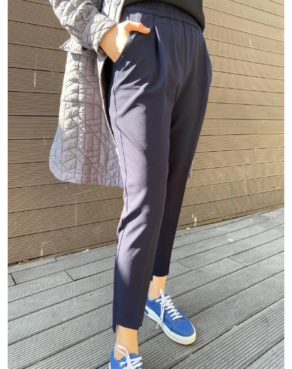 Yusuf Özdemir 24Y1427 Lacivert Beli Lastikli Kumaş Pantolon