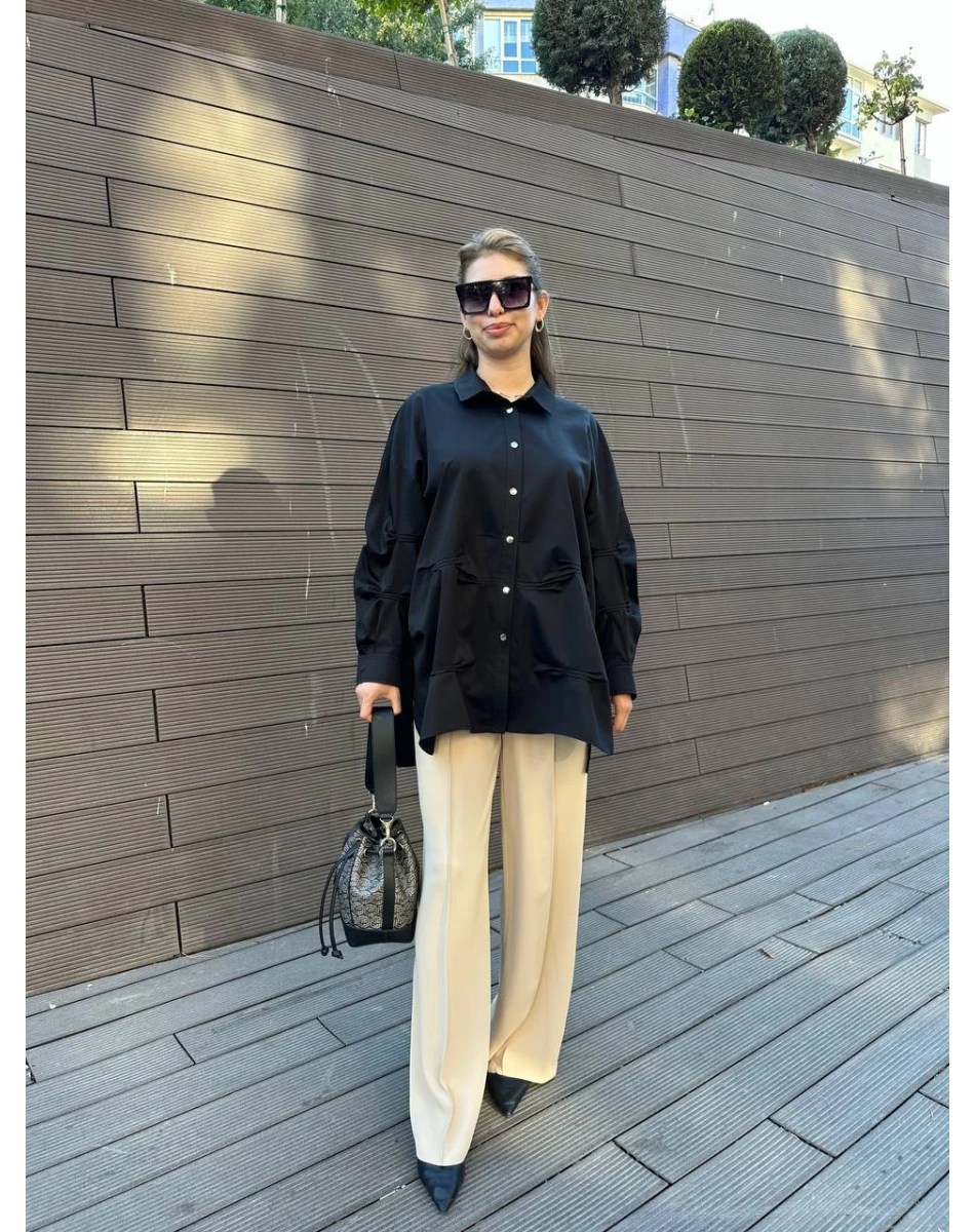 Yusuf Özdemir 24Y1442 Bej Palazzo Pantolon