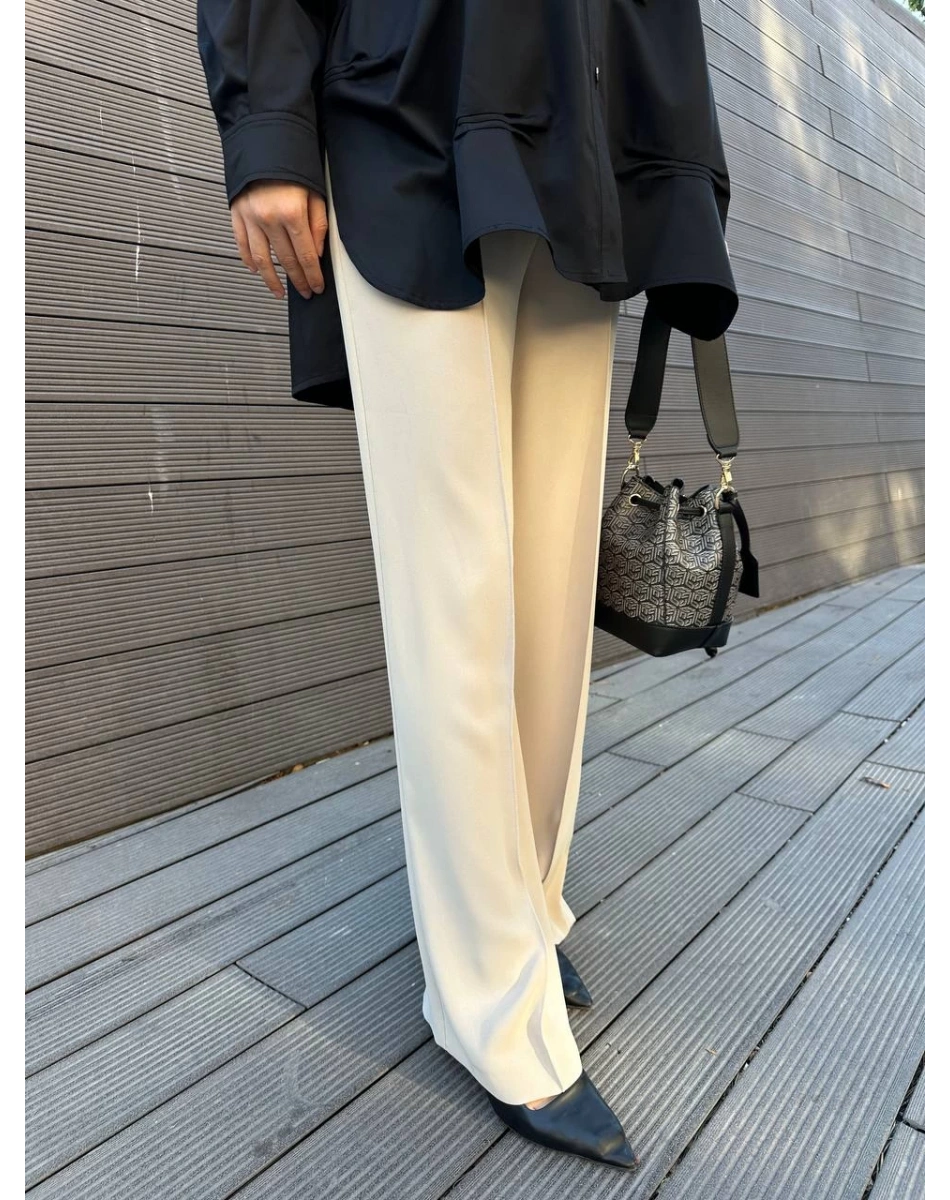 Yusuf Özdemir 24Y1442 Bej Palazzo Pantolon