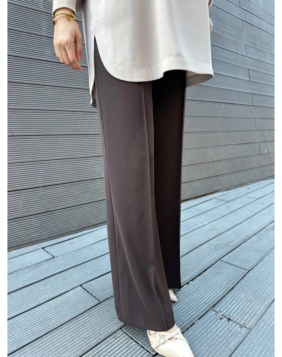 Yusuf Özdemir 24Y1442 Kahverengi Palazzo Pantolon